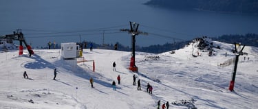 Cerro Catedral Bariloche a ski lift with people skiing down a mountain